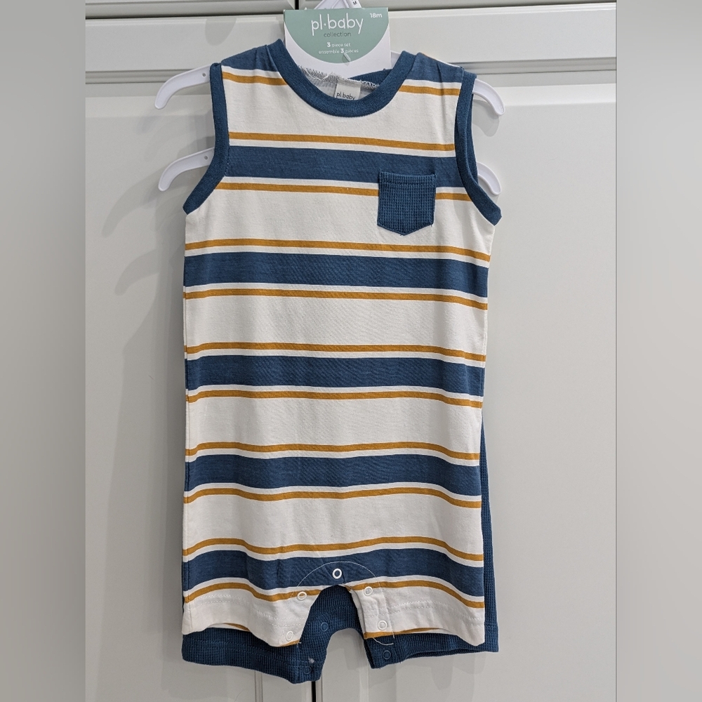 2/$35 pl. baby 3-Piece Set • Rompers & Hat • 18 Months • NEW